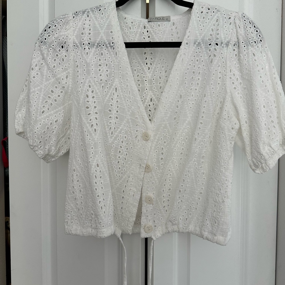 Patique White Eyelet Blouse
